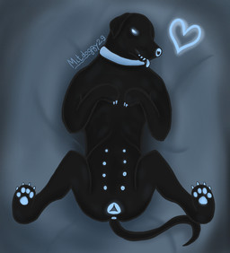 8_nipples anatomically_correct animal_genitalia animal_vulva anus bedroom_eyes black_body black_fur blue_eyes blue_nose blue_pawpads canine_genitalia canine_vulva claws collar female feral fur genitals glowing glowing_eyes grin heart_symbol looking_at_viewer lying multi_nipple narrowed_eyes nipples on_back pawpads paws presenting presenting_vulva realistic_feral seductive simple_background smile solo spread_legs spreading teeth tongue tongue_out vulva mitdoggy29 canid canine canis domestic_dog mammal black_and_blue digital_media_(artwork) hi_res monochrome