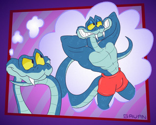 abstract_background anthro big_muscles big_pecs black_eyes blue_body blue_scales boxers_(clothing) boxers_only cheek_tuft clenched_teeth clothed clothing curled_tail eyebrows facial_tuft fangs flexing flexing_muscles flexing_pecs grin half-closed_eyes hands_behind_head imagination male multicolored_body multicolored_scales muscular muscular_anthro muscular_arms muscular_male narrowed_eyes open_mouth open_smile pecs pose raised_eyebrow red_boxers red_clothing red_underwear ribs scales smile smirk solo spiral_background tail teeth thick_thighs thinking thought thought_bubble thoughts toothy_grin topless topless_anthro topless_male tuft two_tone_body two_tone_scales underwear underwear_only ventral_scales yellow_sclera gavanzude disney zootopia gary_de'snake reptile scalie snake 2025 alternate_version_at_paywall colored digital_drawing_(artwork) digital_media_(artwork) flat_colors hi_res pinup signature