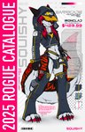 anthro armor black_hair bulge claws clothed clothing cropped_hoodie cyberpunk digitigrade femboy green_eyes gun hair handgun hat headgear headwear hood_up jockstrap legwear long_hair long_tail male midriff navel pistol ranged_weapon red_hair skimpy solo standing streetwear stripes tail techwear text thong toe_claws toeless_legwear translucent translucent_clothing translucent_hat translucent_headwear unconvincing_armor underwear weapon tekkymunster canid canine mammal english_text hi_res