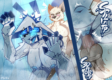 5_fingers abdominal_bulge against_surface antlers ball_tuft balls big_breasts big_penis bite biting_lip biting_own_lip black_body black_fur black_inner_ear blue_antlers blue_eyes blue_eyewear blue_glasses blue_inner_ear blue_nipples bouncing_breasts breasts crossgender cute_fangs duo erection eyewear eyewear_only fangs female female_penetrated fingers from_behind_position fur genitals glasses glasses_only grey_balls grey_body grey_fur grey_penis grey_vulva half-closed_eyes heart_eyes heart_symbol hooved_fingers hooves horn huge_penis inside looking_down looking_pleasured male male/female male_penetrating male_penetrating_female motion_lines mtf_crossgender multiple_angles narrowed_eyes nipples nude on_glass onomatopoeia penetration penis self_bite sex shaking shower shower_sex smile sound_effects standing_doggystyle tan_body tan_fur teeth text tile tile_wall tongue tongue_out trembling tuft vaginal vaginal_penetration vulva wall_(structure) water wearing_glasses white_body white_fur skweekers albino_(albinomunchkin) spot_(skweekers) bear deer mammal 2023 hi_res
