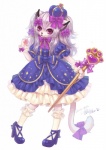 alternative_fashion anthro biped clothing crown dress feet female footwear headgear heart_symbol hime_lolita hindpaw j-fashion jewelry legwear lolita_(fashion) looking_at_viewer magical_girl_outfit magical_girl_wand mary_janes melee_weapon pawpads paws polearm pose purple_eyes ribbons shoes simple_background socks solo staff standing tail weapon white_background young young_anthro young_female suan-cat domestic_cat felid feline felis mammal hi_res pinup