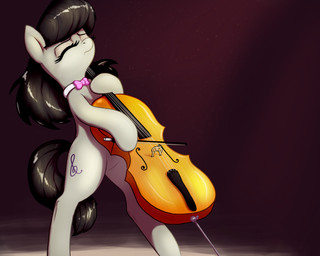 black_hair bow_(feature) bow_tie bowed_string_instrument cello eyes_closed female grey_body hair musical_instrument solo standing string_instrument t72b friendship_is_magic hasbro my_little_pony octavia_(mlp) equid equine horse mammal pony 5:4 hi_res