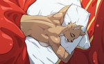 anthro bed bed_covers bedding breasts brown_body brown_fur countershade_torso countershading female fur furniture inner_ear_fluff inside lying lying_on_bed nude nude_anthro nude_female on_bed on_front pillow sleeping solo teeth tongue tuft nulia felid lion mammal pantherine 2025 digital_media_(artwork) hi_res
