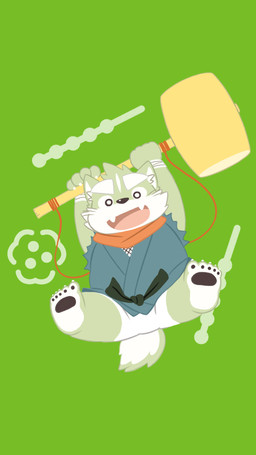 anthro black_nose bottomwear clothed clothing cute_fangs fangs fur green_background green_body green_fur humanoid_hands kemono male shorts simple_background solo teeth weapon kinoshita-jiroh the_spicy_ninja_scrolls wasabi_(the_spicy_ninja_scrolls) canid canine canis domestic_dog mammal 2015 9:16 hi_res