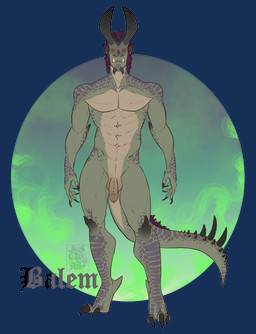 abs anthro balls claws flaccid foreskin genitals horn humanoid_genitalia humanoid_penis looking_at_viewer male muscular muscular_anthro muscular_male penis red_eyes solo tail unretracted_foreskin simona mythology balem dragon hybrid mythological_creature mythological_scalie orc scalie alpha_channel