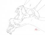 2014 anthro carrying_another duo epicwang extreme_size_difference fumei lag_(character) monochrome sergal shrinking size_difference size_transformation solo_focus tail tail_fetish tail_in_mouth tail_play transformation