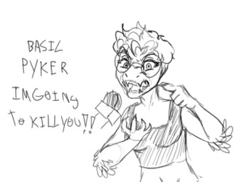 5_fingers anthro arm_feathers breasts claws clothing crossgender dialogue elbow_feathers electronics eyewear female finger_claws fingers front_view gesture glaring_at_viewer glasses hair hand_gesture microphone mtf_crossgender non-mammal_breasts open_mouth pointing sharp_teeth shirt short_hair snarling snout solo tank_top teeth text tongue topwear prometheuzone goodbye_volcano_high ko_op_(game_developer) sage_(gvh) dinosaur dromaeosaurid microraptor prehistoric_species reptile saurischian scalie theropod english_text monochrome trans_(lore) trans_man_(lore)