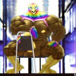 anthro balls beak big_balls big_muscles big_penis blue_eyes brown_body brown_feathers chair chest_tuft clothing clothing_aside erection feathers feet fingerless_gloves furniture genitals gloves hand_on_leg hand_on_thigh handwear huge_muscles lgbt_pride looking_at_viewer male mask multicolored_clothing multicolored_gloves multicolored_handwear multicolored_thong multicolored_underwear muscular muscular_male nipples non-mammal_balls nude on_chair penis pride_color_clothing pride_color_gloves pride_color_handwear pride_color_thong pride_color_underwear pride_colors rainbow rainbow_pride_clothing rainbow_pride_colors rainbow_symbol sitting sitting_on_chair six-stripe_rainbow_pride_colors solo straddling_chair super_gay talons teeth thong thong_aside toes tuft underwear underwear_aside white_body white_feathers yellow_nipples yellow_penis danandnite rainbow_patriot accipitrid accipitriform avian bald_eagle bird eagle sea_eagle 1:1 meme