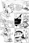 anthro brown_wantholf circus comic dialogue elephant elephantid english_text female group karno mammal monochrome overweight pen_(artwork) proboscidean tail text traditional_media_(artwork) trunk two_ton_tina two_tons_of_fun