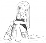 anthro anthrofied big_breasts brass_instrument breasts clothed clothing cutie_mark dress female hair holding_musical_instrument holding_object long_hair musical_instrument nipples simple_background solo straight_hair trombone white_background wind_instrument tg-0 friendship_is_magic hasbro my_little_pony pinkamena_(mlp) pinkie_pie_(mlp) earth_pony equid equine horse mammal pony black_and_white monochrome sketch