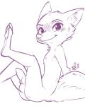 anthro balls biped blush crossgender genitals male pawpads penis simple_background sitting solo white_background alec8ter conditional_dnp disney zootopia skye_(zootopia) arctic_fox canid canine fox mammal true_fox 2018 sketch