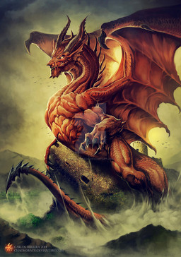 ambiguous_gender claws day detailed_background feral horn membrane_(anatomy) membranous_wings outside scales sky solo spines tail wings chaos-draco european_mythology mythology dragon mythological_creature mythological_scalie scalie western_dragon 2014 2015 digital_media_(artwork)