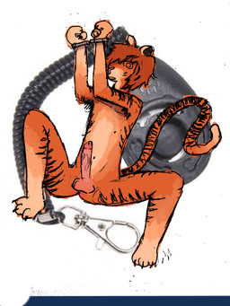 balls clicker dipstick_tail genitals humanoid_genitalia humanoid_penis hypnosis male markings mind_control penis solo tail tail_markings vein veiny_penis bleerghblegg felid mammal pantherine tiger 3:4 hi_res