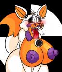 ahegao anthro areola big_areola big_breasts big_nipples black_nose bodily_fluids breasts drooling female fur heart_eyes heart_symbol huge_areola huge_breasts huge_nipples lipstick looking_pleasured machine makeup nipple_dip nipples nude purple_nipples saliva solo tongue tongue_out white_body white_fur novasuperstar five_nights_at_freddy's five_nights_at_freddy's_world scottgames lolbit_(fnaf) animatronic canid canine fox mammal robot robot_anthro absurd_res hi_res