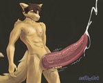 abs anthro big_penis big_tail bite biting_lip bodily_fluids brown_background brown_hair claws cum cum_drip cum_on_penis cum_string cumshot dripping ejaculation eyebrows fangs fur genital_fluids genitals hair huge_penis hyper hyper_genitalia hyper_penis male masturbation motion_lines muscular narrowed_eyes navel nipples one_eye_closed orgasm penis pink_nipples pink_penis simple_background slit_penis solo squint standing tail tapering_penis teeth throbbing throbbing_penis vein veiny_penis yellow_body yellow_eyes yellow_fur yellow_skin nsfowork mythology unit_04 dragon furred_dragon furred_scalie mythological_creature mythological_scalie scalie 5:4 hi_res