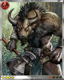 anthro axe battle_axe beard big_muscles biped bottomwear bracelet brown_body brown_fur card chest_tuft clothed clothing detailed_background double_bitted_axe facial_hair fantasy_axe fantasy_weapon fighting_pose fur holding_object holding_weapon horn jewelry loincloth looking_at_viewer male melee_weapon muscular muscular_anthro muscular_male nature nipples outside partially_clothed pose solo standing topless tuft vein warrior weapon yellow_eyes unknown_artist european_mythology greek_mythology mythology bovid bovine mammal minotaur 4:5 detailed digital_media_(artwork) official_art