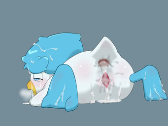 after_sex ahegao anus beak blue_eyes blush bodily_fluids cum cum_from_ass cum_from_mouth cum_from_vagina cum_in_ass cum_in_mouth cum_in_vagina cum_inside cum_on_face cum_on_feet cum_on_ground cum_on_head feathers feet female feral genital_fluids genitals grey_background head_tuft leaking_cum looking_pleasured lying membrane_(anatomy) non_mammal_vulva on_front rear_view simple_background solo toes tuft vulva vulva_instead_of_cloaca webbed_feet white_body white_feathers young young_female beageiso nintendo pokemon generation_9_pokemon pokemon_(species) quaxly 4:3 hi_res