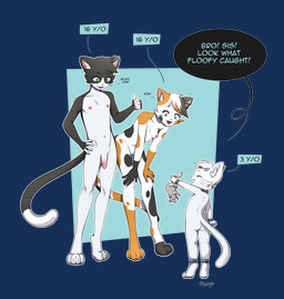 age_difference ambiguous_gender anthro areola bent_over biped black_body black_fur black_nose breasts casual_nudity cheek_tuft circumcised corpse dialogue eyebrows eyes_closed facial_tuft female feral fingerless_(marking) flaccid fur genitals gesture glans group hand_gesture head_tuft humanoid_genitalia humanoid_penis larger_anthro larger_female larger_male looking_at_another male male/female markings monotone_body mottled mottled_body multicolored_body navel nipples nude older_female older_male open_mouth open_smile penis piebald piebald_body quadruped size_difference small_breasts smaller_female smaller_feral smile speech_bubble spots stated_age text thumbs_up trio tuft two_tone_body vulva whiskers white_body white_fur white_markings x_eyes young young_anthro young_female young_male younger_female pucco floofy_(character) domestic_cat felid feline felis mammal mouse murid murine rodent 2025 absurd_res alpha_channel english_text hi_res brother_(lore) brother_and_sister_(lore) daughter_(lore) father_(lore) father_and_child_(lore) father_and_daughter_(lore) inbred_(lore) mother_(lore) mother_and_child_(lore) mother_and_daughter_(lore) parent_(lore) parent_and_child_(lore) parent_and_daughter_(lore) sibling_(lore) sister_(lore)