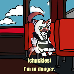 2_horns 3_fingers 3_toes ambiguous_gender anthro bench black_tail bus clothing cloud commercial_vehicle feet fingers green_eyes hair heterochromia horn inner_ear_fluff maid_uniform multicolored_tail on_bench open_mouth public_transportation red_body red_fingers red_horn red_tail red_toes sitting sitting_on_bench solo tail text toes tuft uniform vehicle white_hair white_inner_ear_fluff white_tail yellow_eyes mjinoct1 family_guy nintendo pokemon the_simpsons abby_(ballad) absol generation_3_pokemon generation_7_pokemon hybrid hybrid_pokemon pokemon_(species) salazzle shiny_pokemon 2026 absurd_res english_text hi_res meme male_(lore)