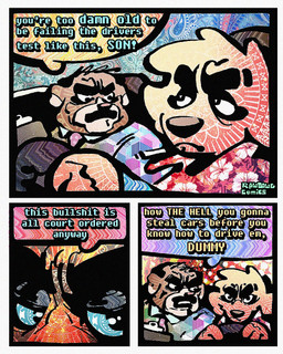 3_panel_comic aloha_shirt anthro balding blonde_hair brown_body brown_fur cigarette cigarette_in_mouth clothing dialogue duo floppy_ears fur hair half-closed_eyes humor male multicolored_body multicolored_fur narrowed_eyes necktie object_in_mouth pattern_clothing pattern_shirt pattern_topwear shirt smoking_tobacco speech_bubble suit_jacket tan_body tan_fur text topwear two_tone_body two_tone_fur yellow_body yellow_fur rawdawgcomics stahli_(rawdawgcomics) bird_dog canid canine canis domestic_dog golden_retriever hunting_dog mammal retriever 4:5 comic english_text hi_res