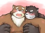 anthro blush brown_body brown_fur duo fur grope humanoid_hands kemono male male/male moobs overweight overweight_male ibuki_haruno bear mammal 2011 4:3