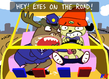 after_orgasm animal_genitalia animal_penis anthro bodily_fluids canine_genitalia canine_penis cum distracted distracted_sex driving duo exhibitionism fellatio female genital_fluids genitals knot male male/female oral penile penis public public_sex sex kingheron parappa_the_rapper sony_corporation sony_interactive_entertainment instructor_mooselini parappa canid canine deer mammal moose new_world_deer 11:8