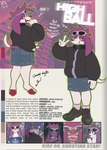 anthro bottomwear brown_body brown_fur clothing eyewear eyewear_on_head fangs floppy_ears footwear fur gesture grin half-closed_eyes hand_gesture lgbt_pride male multicolored_body multicolored_fur narrowed_eyes open_mouth open_smile pansexual_pride_colors pawpads paws pride_colors red_pawpads shoes shorts smile sneakers solo sunglasses sunglasses_on_head teeth text two_tone_body two_tone_fur v_sign white_body white_fur winter_jacket digboye highball_(digboye) canid canine canis domestic_dog hunting_dog mammal scent_hound english_text full-length_portrait hi_res model_sheet portrait