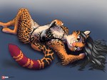 anthro brown_eyes clothing colored_fur female fur hair inner_ear_fluff lingerie looking_at_viewer markings nipples smile solo spots spotted_body spotted_fur tuft link6432 cass_(nekomimiranger) felid feline leopardus mammal ocelot hi_res