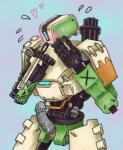 blush embarrassed erection genitals gun heart_symbol machine male metal_penis not_furry penis ranged_weapon solo weapon overlook blizzard_entertainment overwatch bastion_(overwatch) omnic robot