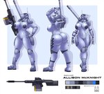 anthro autocannon breasts color_swatch dark_nipples female genitals grey_body gun holding_gun holding_object holding_ranged_weapon holding_weapon m1_abrams machine mounted_gun nude pussy raised_arms ranged_weapon standing tank vehicle weapon tacticalfur allison_mcknight_(spyglass8) living_machine living_tank living_vehicle digital_media_(artwork) hi_res model_sheet