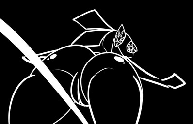anthro big_butt black_background black_body butt butt_focus female genitals looking_at_viewer looking_back looking_down low-angle_view nude open_mouth outline pole pupils simple_background smile solo thick_thighs unusual_pupils vulva white_line_art white_outline worm's-eye_view thefablednekos vib-ribbon vibri lagomorph leporid mammal rabbit 2020 black_and_white colored_line_art digital_media_(artwork) hi_res monochrome