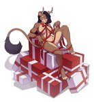 4_toes 5_fingers anthro areola bow_(feature) breasts christmas_gift countershading eyebrows eyelashes feet female fingers gift holidays looking_at_viewer mostly_nude reclining ribbons smile solo toes kittydee christmas hakuna felid lion mammal pantherine 2020 digital_media_(artwork) hi_res