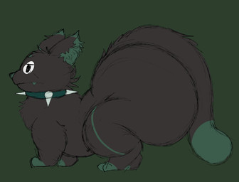 annoyed big_butt big_tail butt collar ear_tuft feral fluffy fluffy_tail fur fur_markings green_fangs green_markings green_nose hind_legs huge_butt huge_tail hyper hyper_butt inner_ear_fluff male markings quadruped side_view simple_eyes solo spiked_collar spikes tail thick_thighs tuft wide_hips nauiho jejero felid feline mammal 2025 digital_drawing_(artwork) digital_media_(artwork)