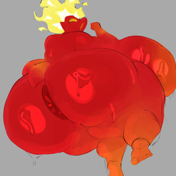 anus big_anus big_breasts big_butt bodily_fluids breasts butt empty_eyes female fire flaming_hair grey_background huge_anus huge_breasts huge_butt huge_thighs hyper hyper_anus hyper_breasts hyper_butt looking_at_viewer looking_back looking_back_at_viewer not_furry nude nude_female nude_humanoid plant pseudo_hair rear_view red_anus red_body simple_background siphon_(anatomy) solo sweat sweaty_breasts sweaty_butt thick_thighs yellow_eyes adawndraws electronic_arts plants_vs._zombies popcap_games elemental_creature elemental_humanoid fire_peashooter_(pvz) flora_fauna humanoid peashooter_(pvz) plant_humanoid 1:1 2026 absurd_res colored digital_media_(artwork) hi_res shaded
