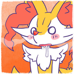 ambiguous_anthro ambiguous_gender anthro biped blush blush_stickers bodily_fluids drooling empty_eyes food front_view object_in_tail open_mouth saliva shrimp_(food) simple_background snout solo standing tail annyui0611 nintendo pokemon braixen canid generation_6_pokemon mammal pokemon_(species) 1:1 2023 bust_portrait digital_drawing_(artwork) digital_media_(artwork) hi_res japanese_description portrait translated_description
