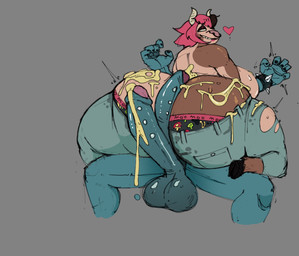2_penises anthro balls big_breasts big_butt bodily_fluids bottomwear breasts butt butt_cleavage clothing cowgirl_position cum cum_drip cum_on_butt denim denim_bottomwear denim_clothing dripping duo ejaculation female frenum_ladder frenum_piercing from_front_position genital_fluids genital_piercing genitals hair horn hot_dogging jeans ladder_piercing male male/female multi_genitalia multi_penis multicolored_hair on_bottom on_top overweight pants penis penis_piercing piercing sex thick_penis thick_thighs torn_bottomwear torn_clothing torn_jeans torn_pants two_tone_hair underwear wide_hips bigbun_3 bun-e cinnamon_(xxmoom00xx) finnigan_(zodiaksfallen) absurd_res hi_res