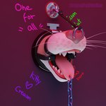 1:1 3d_(artwork) ambiguous_gender bdsm bodily_fluids bondage bound chain chain_leash digital_media_(artwork) dungeonfox facial_piercing felid feline gag gauged_tongue genitals glory_hole glory_hole_station hi_res leash lynx mammal metal nose_leash nose_piercing nose_ring open_mouth oral penile penis piercing public_use restraints ring_gag ring_piercing septum_piercing simple_background solo teeth_showing text through_wall tongue tongue_out tongue_piercing tongue_ring whiskers zaire_(nightdancer)