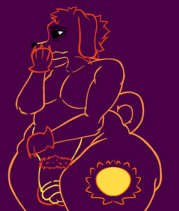anthro big_butt butt clothing expressions femboy fur genitals gloves handwear huge_butt huge_hips humanoid_genitalia humanoid_penis hyper hyper_butt hyper_hips leg_tattoo looking_at_viewer male orange_body orange_ears orange_fur orange_tail paw_gloves paws penis slim small_chest solo sun_tattoo tail tattoo uncomfortable wide_hips yellow_body yellow_fur mommydkg mob_entertainment poppy_playtime smiling_critters dogday_(poppy_playtime) canid canine canis domestic_dog mammal absurd_res hi_res