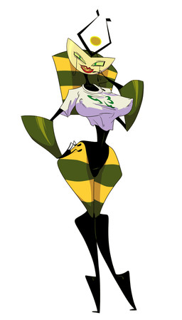 anthro big_breasts breasts clothed clothing female green_eyes green_sclera hand_on_hip knock-kneed lips lipstick looking_at_viewer machine makeup nipple_outline nipples red_lips red_lipstick sharp_teeth shirt simple_background solo standing teeth topwear white_background wide_hips slb my_life_as_a_teenage_robot nickelodeon vexus robot 2015 absurd_res hi_res signature