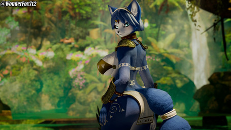 anthro big_breasts breasts female forest huge_breasts jungle plant solo tattoo thick_thighs tree tribal tribal_clothing tribal_tattoo volumetric_lighting wonderfox712 dogzeela_(modeler) nintendo star_fox krystal_(star_fox) canid canine fox mammal 16:9 3d_(artwork) blender_(artwork) digital_media_(artwork) hi_res widescreen