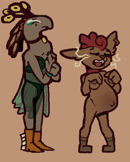 anthro belly breasts clothed clothing duo female flat_chested lingerie partially_clothed pregnant skinny_female ctrl-atl-replace7888 third-party_edit laika_aged_through_blood beicoli_(laika_aged_through_blood) camilla_(laika_aged_through_blood) avian bird domestic_cat felid feline felis galliform mammal peafowl phasianid