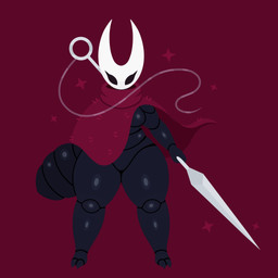 anthro breasts cloak clothing featureless_breasts featureless_crotch feet female holding_object holding_weapon mask melee_weapon solo string sword tail thick_thighs weapon wide_hips naycelium hollow_knight_(franchise) team_cherry hornet_(hollow_knight) arthropod insect 1:1 hi_res
