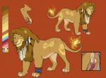 4_toes animal_genitalia balls feet feral fur genitals grin male pawpads penis smile solo tan_body tan_fur toes knon pantaleon felid lion mammal pantherine hi_res model_sheet