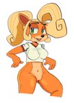 anthro clothed clothing female partially_clothed solo kribosuprahstah activision crash_bandicoot_(series) coco_bandicoot bandicoot mammal marsupial absurd_res colored_sketch hi_res sketch