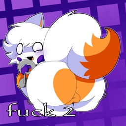 anthro backsack balls big_butt blush butt genitals hook hook_hand male papyrus_(font) solo compactdiscman five_nights_at_freddy's five_nights_at_freddy's_world five_nights_at_frickbear's five_nights_at_frickbear's_(series) five_nights_at_frickbear's_3 scottgames lolbit_(fnaf) lolbit_(frickbear's) canid canine fox mammal 1:1 2026 digital_media_(artwork) tagme
