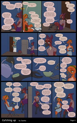 anthro apartment beverage breasts clothed clothed_anthro clothed_female clothing dialogue female folding_chair nude nude_to_clothed profanity serious speech_bubble tea text towel towel_only soovka krissy_(raveger) roodie_(soovka) avian bird bucerotiform hoopoe absurd_res comic english_text hi_res