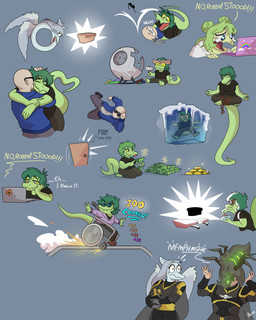 anthro bald biped black_clothing black_shirt black_topwear blue_body blue_clothing blue_eyes blue_jacket blue_topwear bodily_fluids bone_frill bored bottomwear bread breasts clothed clothed_anthro clothed_female clothed_human clothed_male clothing combo_meter computer cosplay crying currency_symbol dialogue dollar_sign door electronics eyes_closed eyewear feathered_wings feathers female fingers food freckles frill_(anatomy) frown frozen gold_bar green_body green_hair grey_background grey_body grey_bottomwear grey_clothing grey_eyes grey_feathers grey_hair grey_pants group hair happy heart_tail hug human_on_anthro humanoid_hands ice_block interspecies jacket laptop long_hair long_tail male male/female markings mask meditation medium_hair money motion_blur non-mammal_breasts open_mouth ouroboros pants pressing_button rail_grinding rainbow romantic romantic_couple sad shirt simple_background sitting smile smug striped_markings stripes sunglasses surprised symbol tail tears text tongue tongue_out topwear vehicle wheelchair wide_eyed wings yellow_sclera ok-nobody-3893 cavemanon_studios fbi_open_up goodbye_volcano_high i_wani_hug_that_gator ko_op_(game_developer) nickelodeon spongebob_squarepants fang_(gvh) inco_(iwhtg) olivia_halford patrick_star stella_(gvh_beta) baryonyx dinosaur human mammal ornithischian prehistoric_species pterodactylus pterosaur reptile saurischian scalie spinosaurid stegosaurian stegosaurus theropod thyreophoran 2025 4:5 absurd_res artist_name english_text hi_res multiple_images