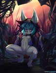 breasts crouching female genitals handjob male male/female mostly_nude nipples penile penis pussy sex mayhem_(artist) league_of_legends riot_games tencent vex_(lol) yordle hi_res