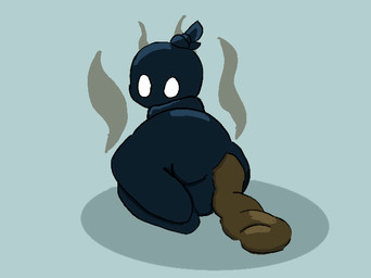 anthro feces lying male on_side pooping smelly solo stink_fumes stink_lines skattapookie trash_creature