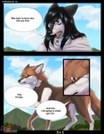 ambiguous_gender anthro clothed clothing dialogue duo feral fur speech_bubble talking_feral text nomuralok rex_(nomuralok) snow_(matthewdragonblaze) canid canine canis mammal wolf 2021 comic digital_media_(artwork) english_text hi_res maleherm_(lore)